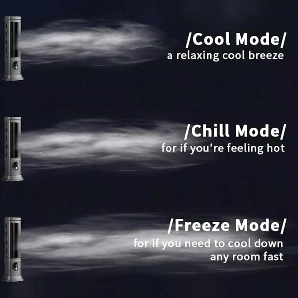 Portable Tower Fan Bladeless USB Rechargeable 3 Speed Adjustable Cooling Tower Fan  for Bedroom Air Conditioner and Small Desk