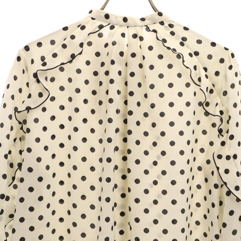 Unused DESIGNWORKS Made In Japan Dot Pattern Long Sleeve Band Collar Shirt Women Used