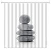 Stones And White Lotus In Water Shower Curtain Zen Spa White Bathroom Waterproof Extra Long Polyester Fabric For Bathtub Decor