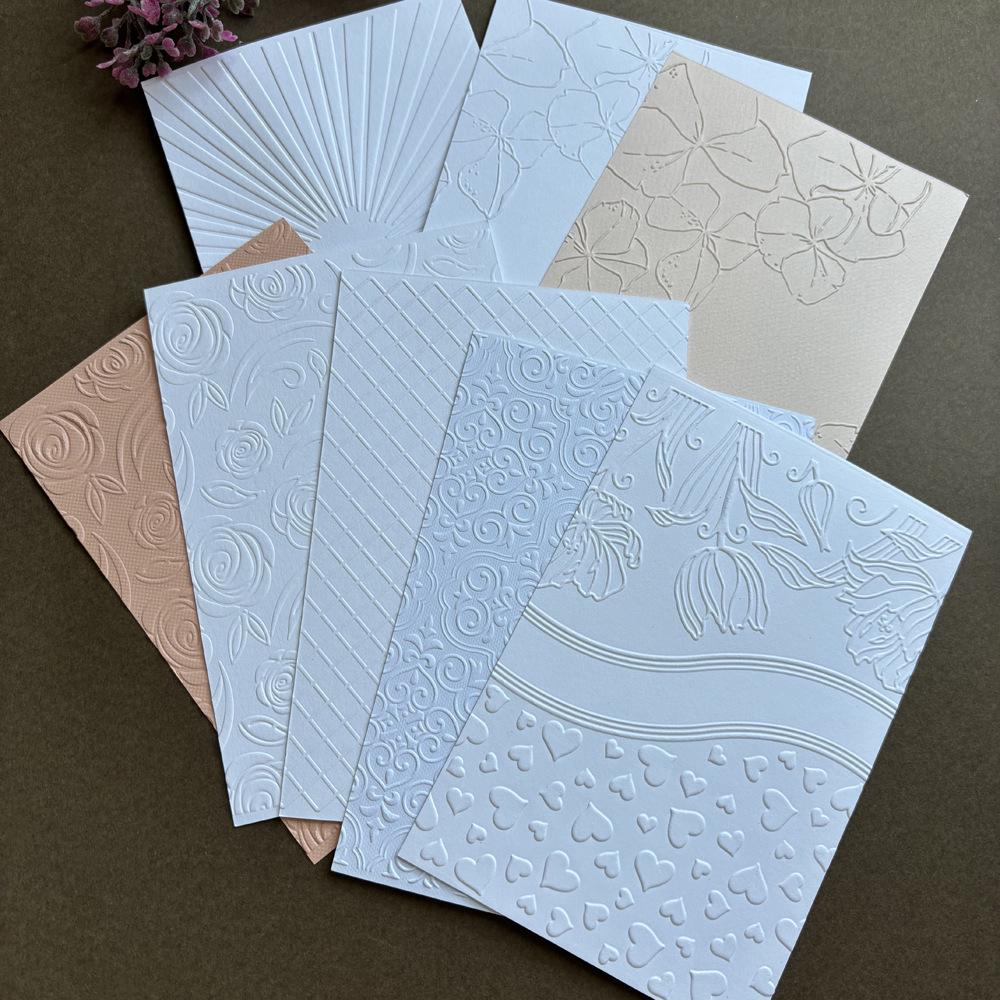 2D Rose Texture Plastic Embossing Mold DIY Stamp Clip (15x15cm)