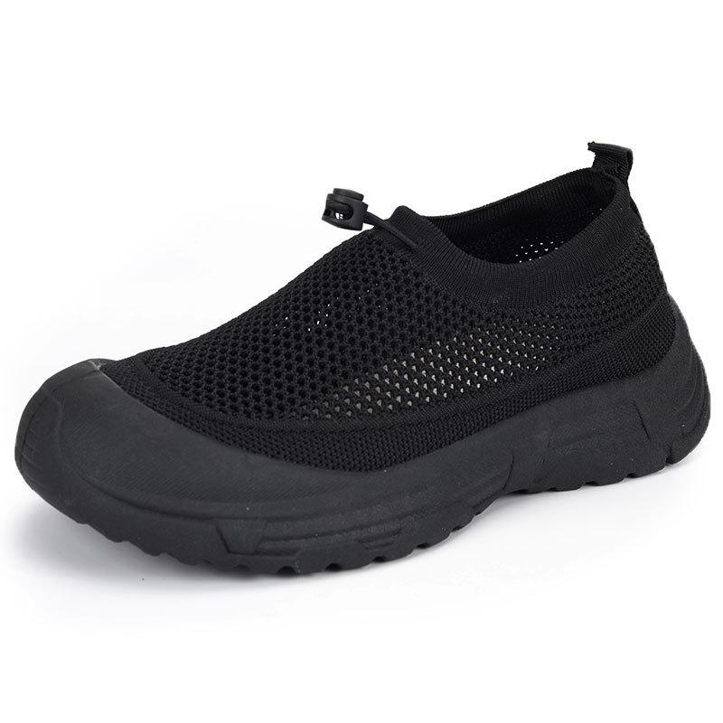 Summer new fly-woven mesh shoes women's one-pedal thick-soled breathable lazy shoes daily commuting casual shoes women