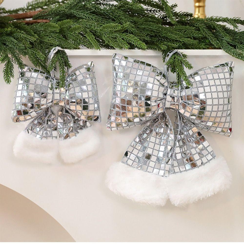 Creative Design Christmas Sequin Bow Bow Pendant Christmas Tree Ornament  Christmas Tree Decor