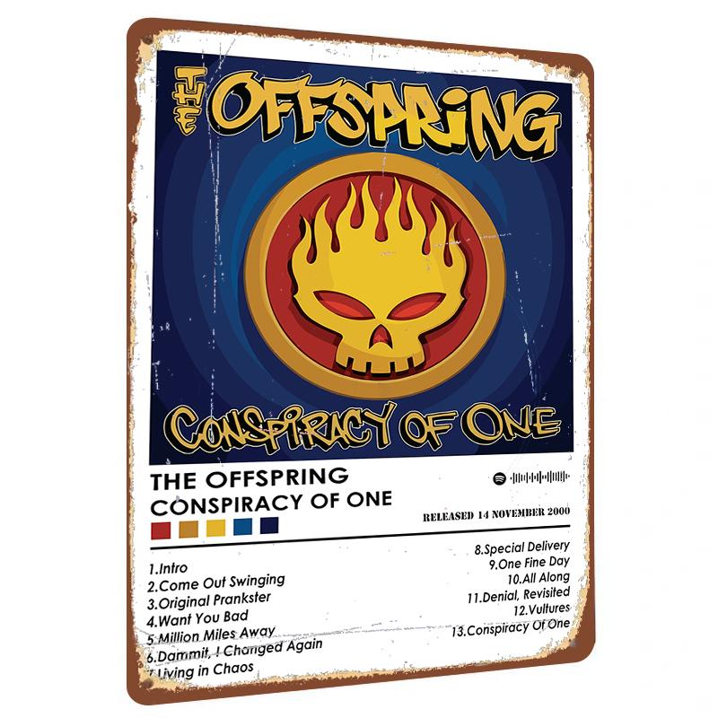 The Offspring Conspiracy of One Album Cover Custom Metal Tin Sign Wall Art Decor for Music Fans 20x30cm（7.8x11.8inch）