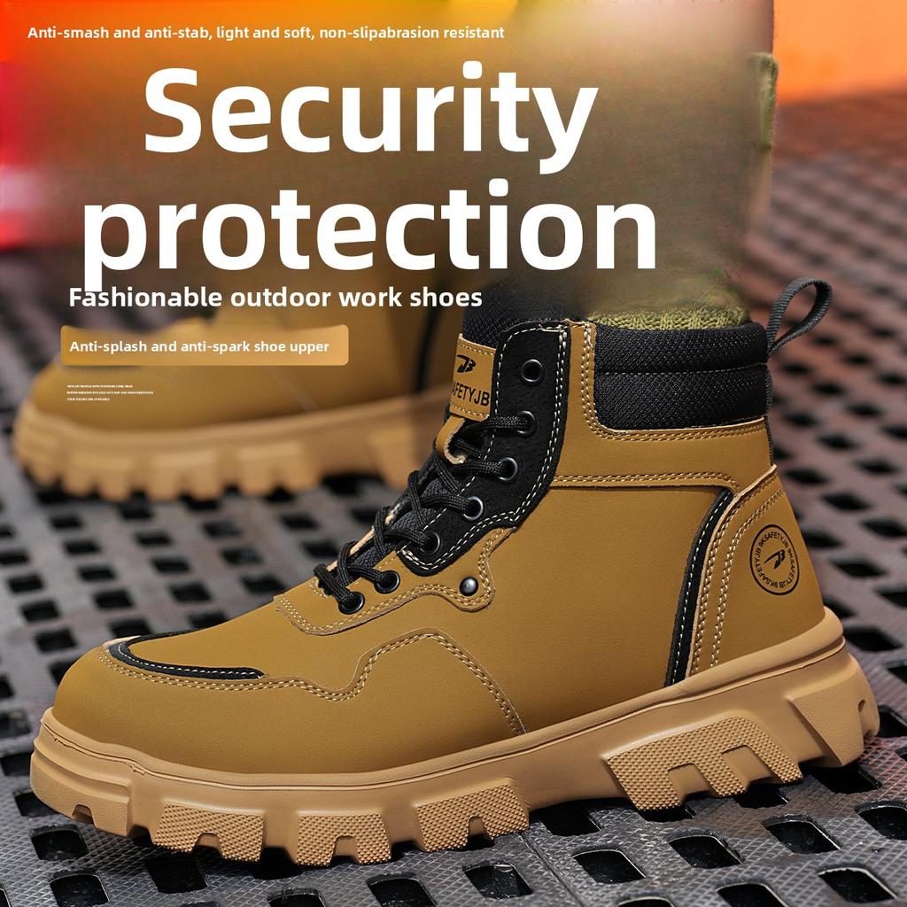 Steel Toe Safety Boots Insulated Men Boots Waterproof Wear Resistant Slip-Resistant Steel Toe Sneakers Anti Smashing Work Shoes