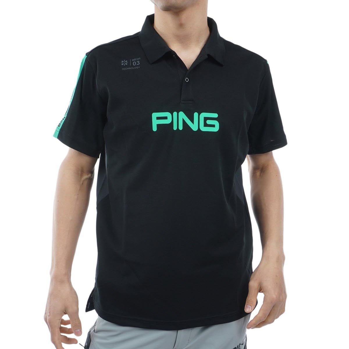 

Ping Apparel Men s Short Sleeve Polo Shirt [AddElm Series] (Add.03/boost: Body Support) / Golf Conditioning / 621-4160211 010_Black LL