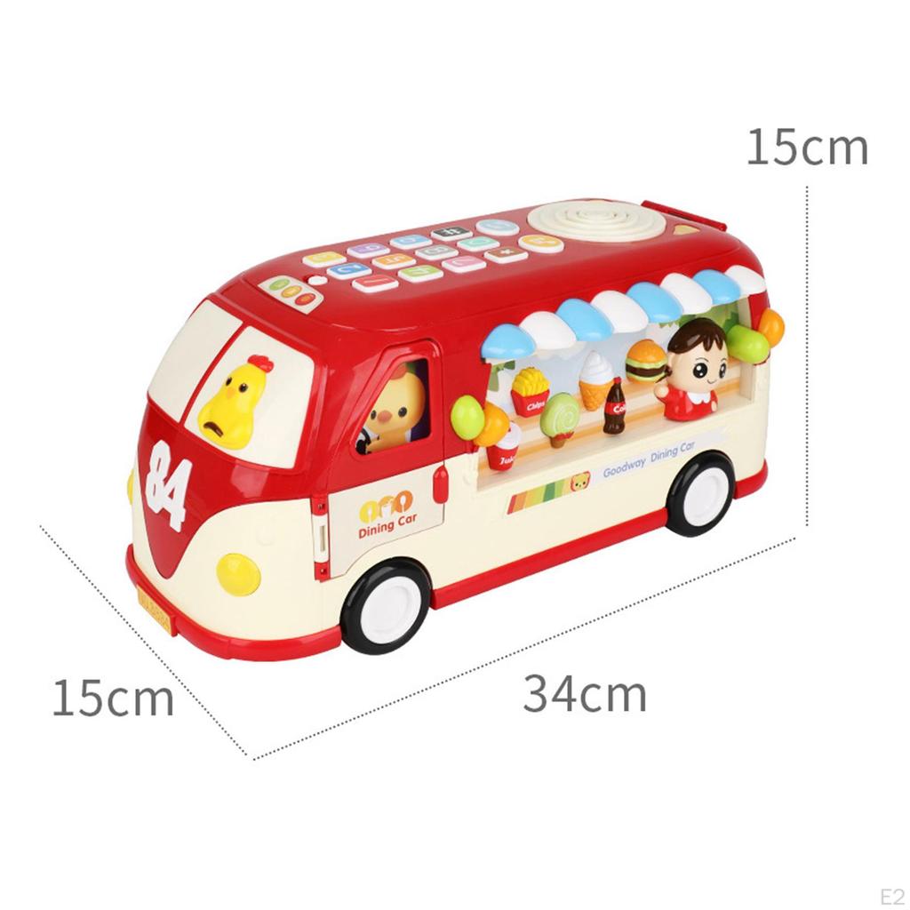 Baby Musical Bus Toys Busy Learning Food Toy Cartoon Intellectual School for Party