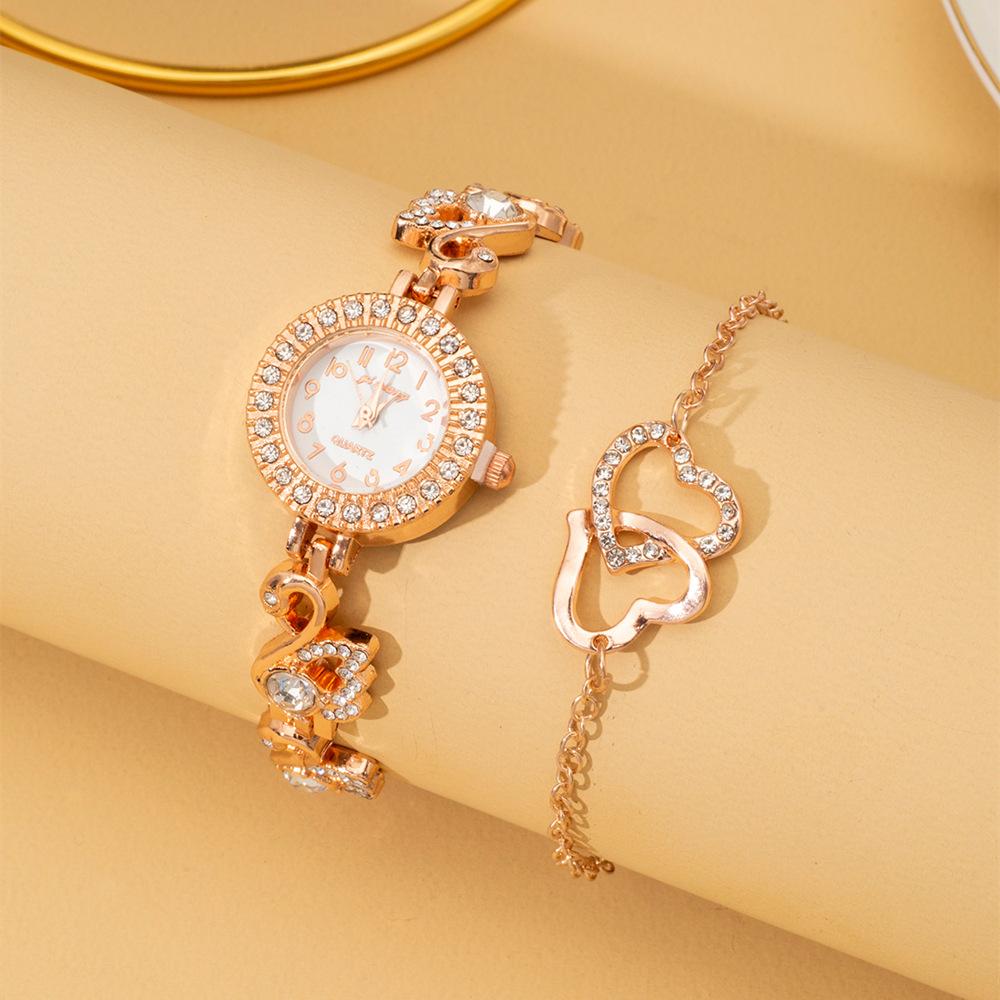 Diamond Watch Women'S Set, Popular Light Luxury Ins Small Dial Bracelet Set Women'S Watch