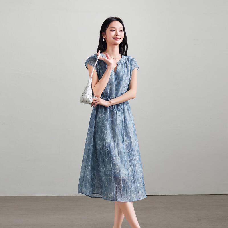 SOFSIL Women s V-Neck A-Line Midi Dress M