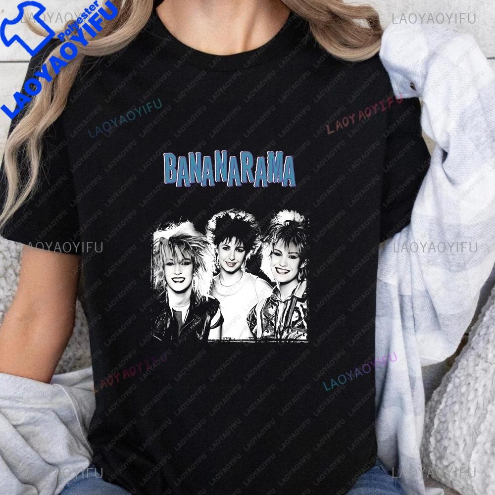 Retro Pop Music Group Bananaramas Summer Trend Harajuku Shortsleeved Unisex Pattern Largesized Tshirt For Both Unisex And Unisex