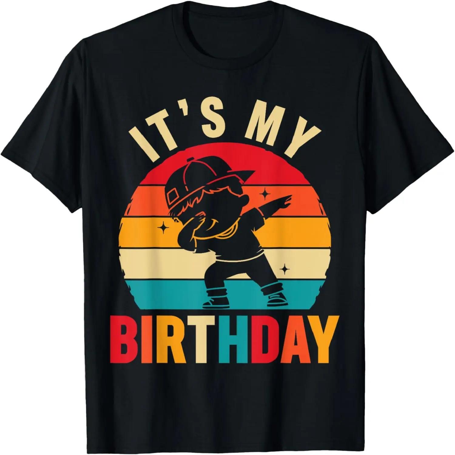 It s My Birthday Retro Dabbing Birthday Kids Boys Girls T-Shirt S чёрный