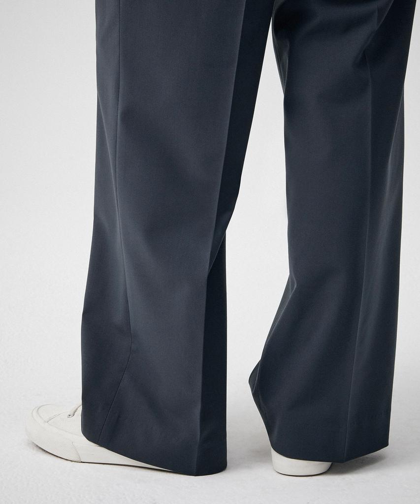 MUSINSA STANDARD WOMAN [Cooltandard] Women'S Semi-Balloon Hidden Banding Slacks [Iron Gray]
