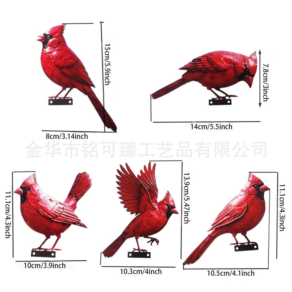 Garten Vogeldekorationen für den Außenbereich 5er-Pack - 2D-Ornamente für Hof, Terrasse, Innenhof