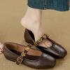 French retro flat shoes women's 2025 new summer skirt Mary Jane small leather shoes ballet evening shoes