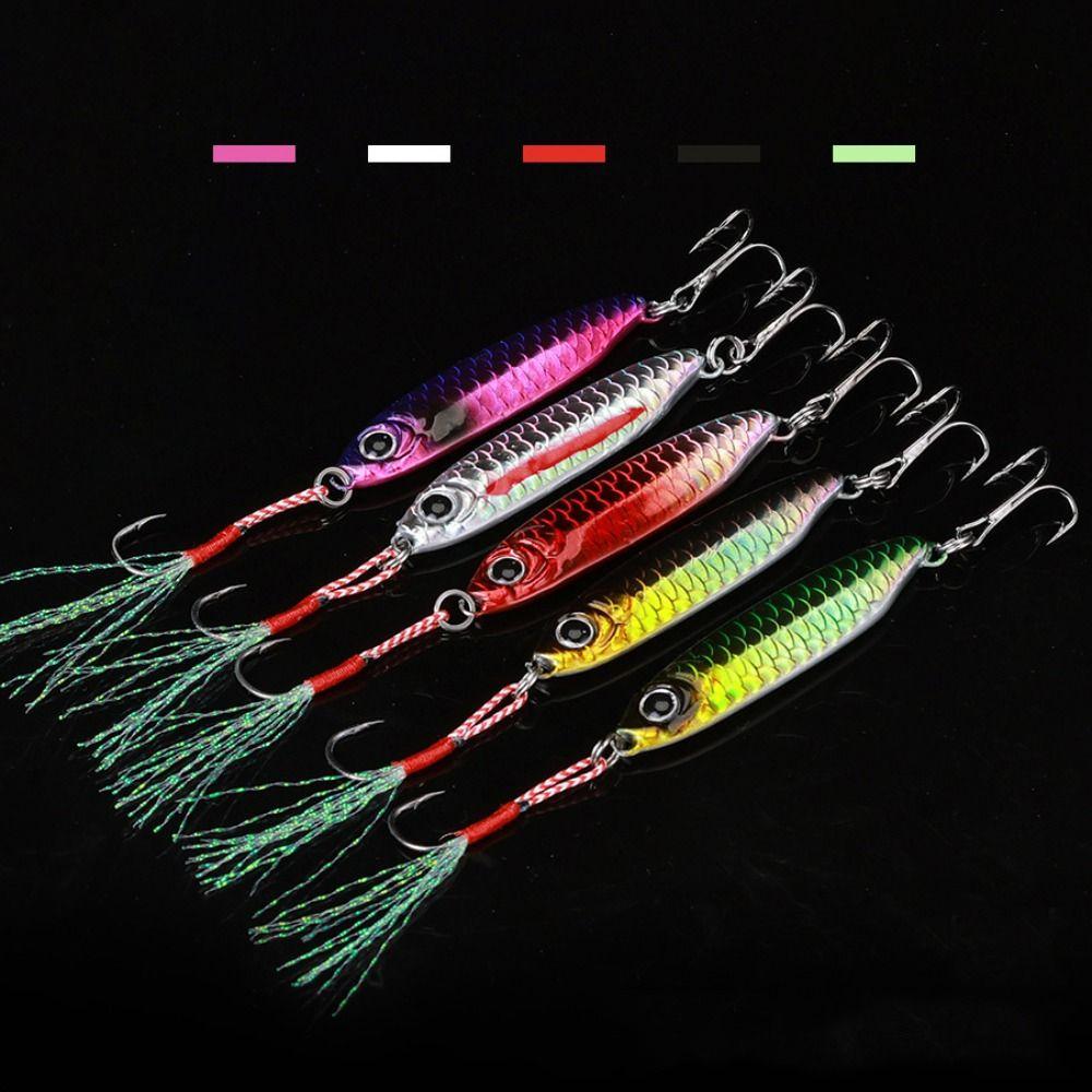 Red Green Fishing Lure Iron Spinning Baits Durable Metal Jig Lure