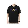 Jordan Vintage Letter Print Basketball Sports Round Neck Short Sleeve T-Shirt With Drop Shoulders Men Tops Black DA6513-010