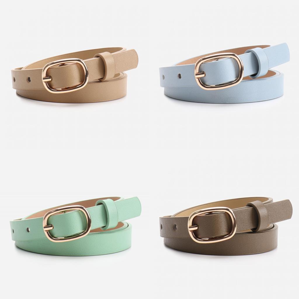 Womens Oval Pin Buckle Belt In Multi Colors For Jeans And Dresses