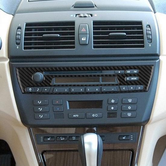Carbon Fiber Interior Radio Console Accent Cover Trim For BMW X3 E83 2004-10