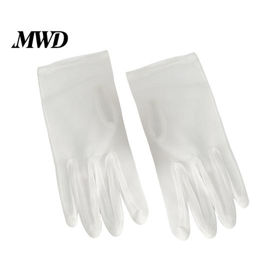 Breathable Lace Gloves 1 Pair Wedding Gloves, Embroidery with Tulle Faux Pearls And Bow Detail, Lightweight Mesh Bridal for Parties Events Comfortable