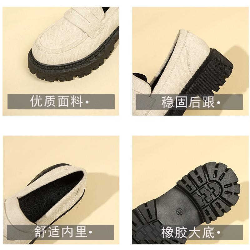 Autumn new one-pedal low-top women's large-size retro matte small leather shoes women