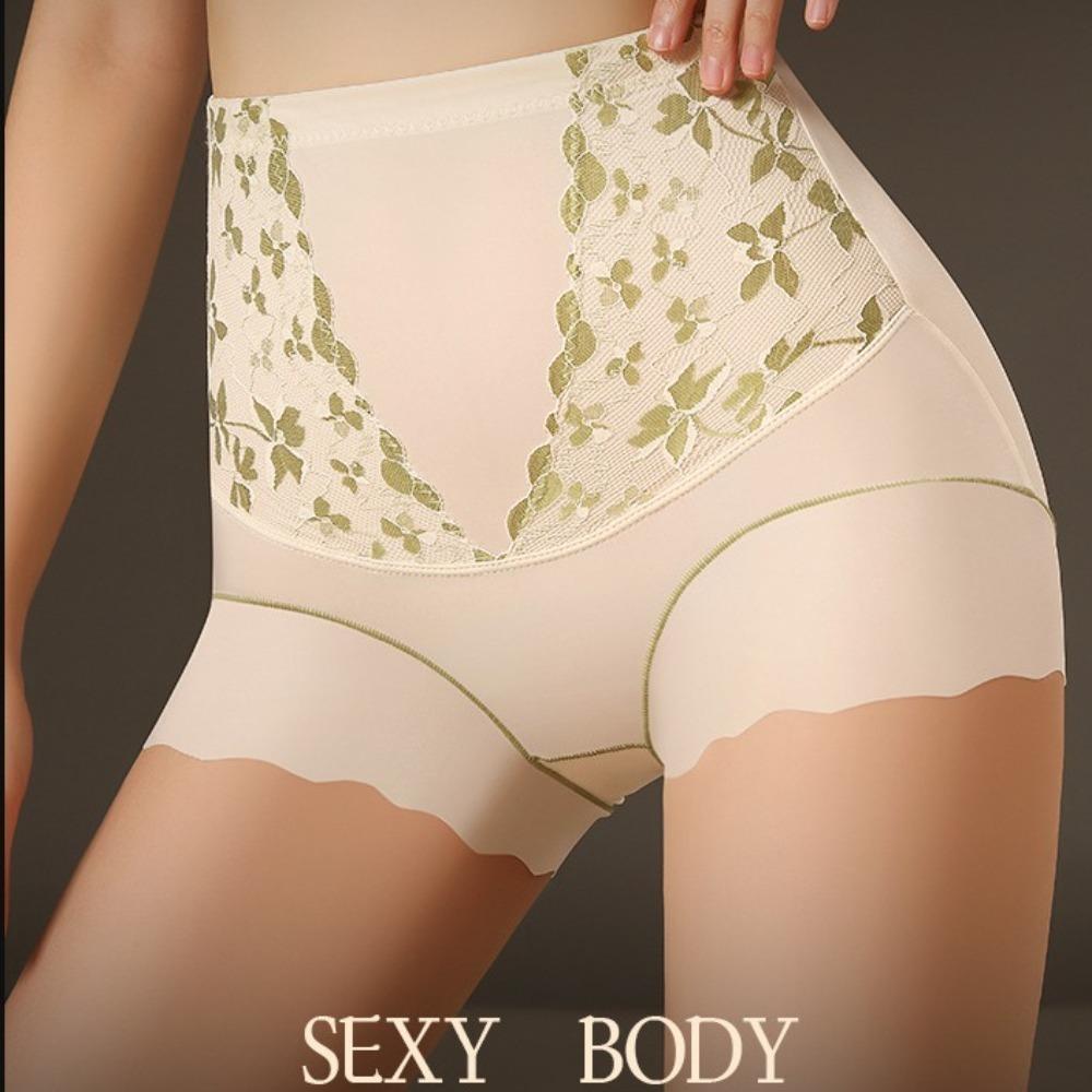 High Waist Postpartum Body Shaper Shapewear Lace Floral Briefs Elastic Slimming Shapers Women