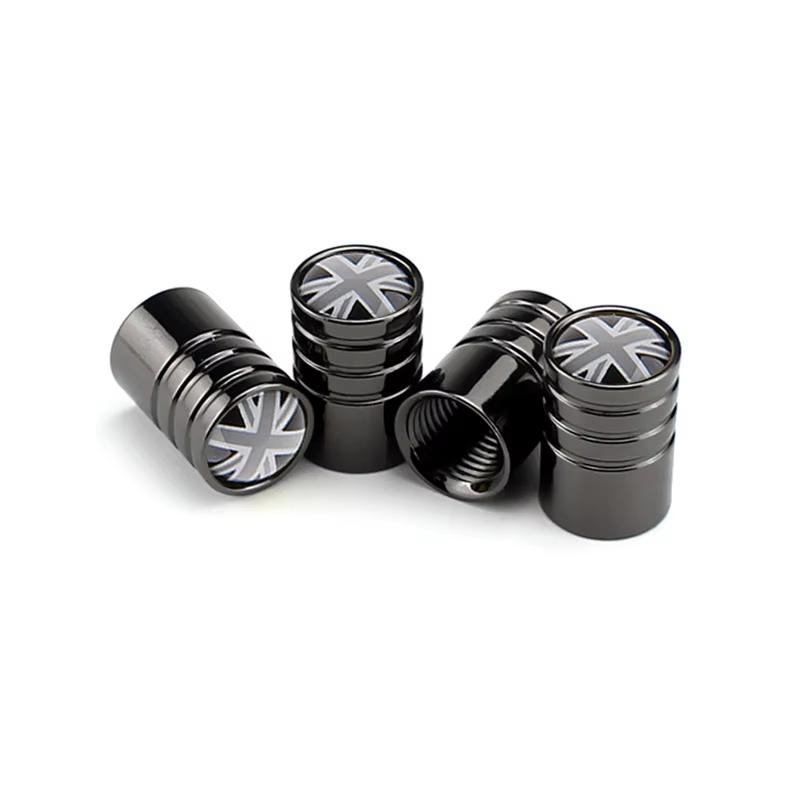 YSA5 4Pcs General UK Flag Bike Moto Car Tires Wheel Valve Cap Cover For Mini Cooper Countryman Clubman R55 R56 R60 F55 F60 Car Stye