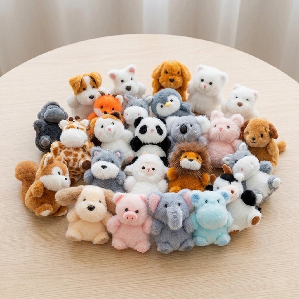 Animal Series Plush Toys 10Cm Cute Stuffed Doll Backpack Pendant Keychain Home Decor Toys Adorably Birthday Surprise Gifts