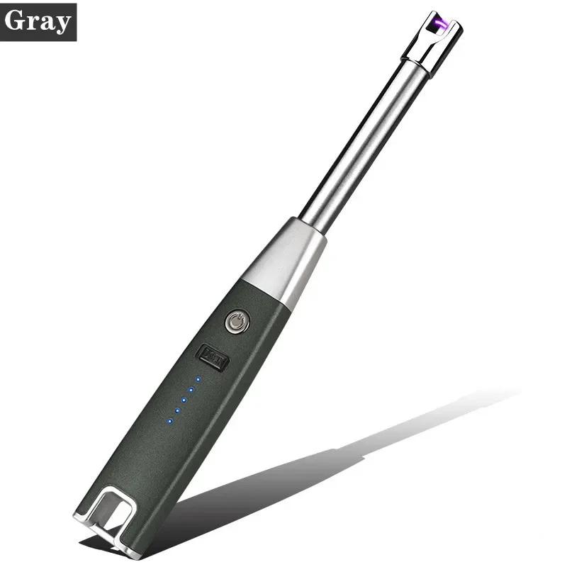 Cârlig de metal Brichetă cu arc electric USB Lumânare parfumată antivânt Bucătărie Instrument pentru aragaz cu gaz Afișare putere Pistol de aprindere fără flacără cu puls