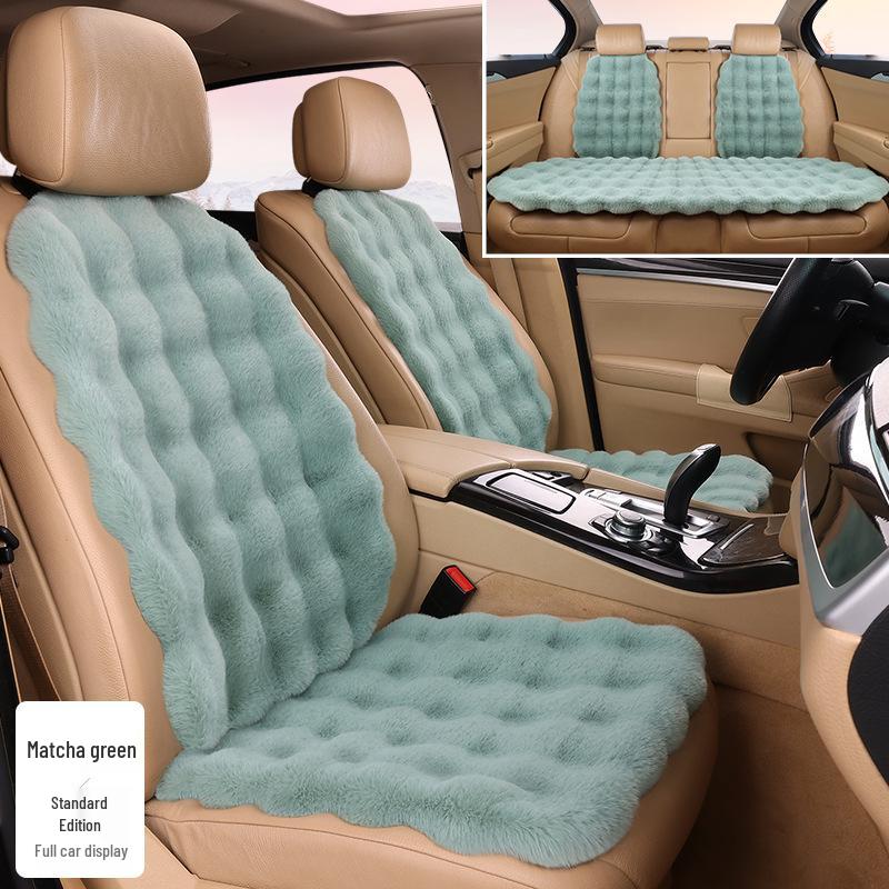 Plush Faux Rabbit Fur Car Seat Cushion: Luxurious Lumbar Support for Autumn and Winter Comfort