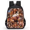 16 Inch Black Cartoon One Piece Backpack Mochila, Light Weight Unisex School Backpack Travel Daypack for Boys Girls Age 6-10