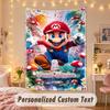 Custom Personalized Tapestry,Super Mario Print Custom Name Text Wall Art Hanging for Bedroom