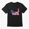 Yorkie With American Flag Silhouette T-Shirt Size S To 4XL