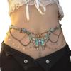 Rhinestones Waist Belt Stylish Multilayer Butterfly Waist Chain Elaborate Chain Belly Chain for Belly Dance Waist Chain
