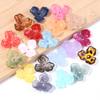 10Pcs Dual Color Flower Acrylic Spacer Beads Three Petal Flower Loose Beads For Jewelry Making DIY Bracelet Necklace Accessories