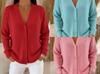 Damen V-Ausschnitt Knopfleiste Strickmantel - Herbst/Winter Kollektion