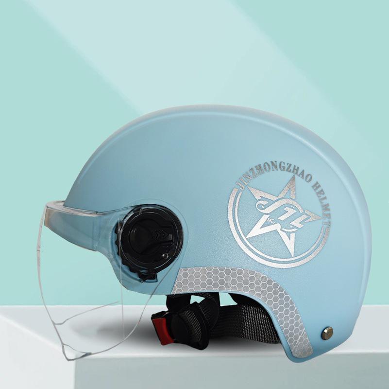 Golden Bell Unisex 3C-Certified Electric Vehicle Half Helmet with Sunscreen for Motorcycles and Bicycles