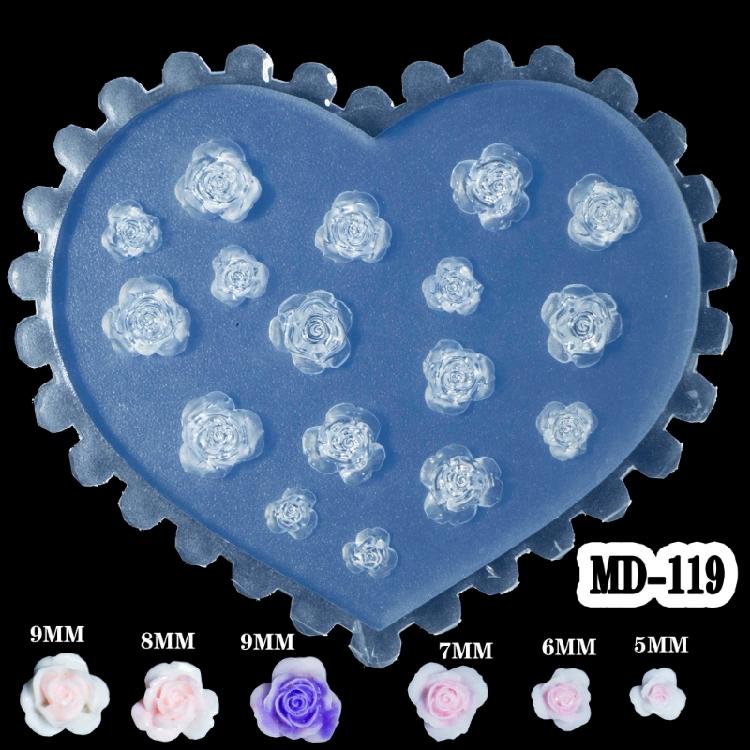 Silicone Flower Nail Art Mold Embossed Jewelry Mould Handmade Crafts Making Mold