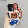 KEYSION Cartoon Cute Plush Embroidery Case for OPPO Reno13 5G with Lanyard Silicone Shockproof Phone Cover for OPPO Reno 13 Pro 5G