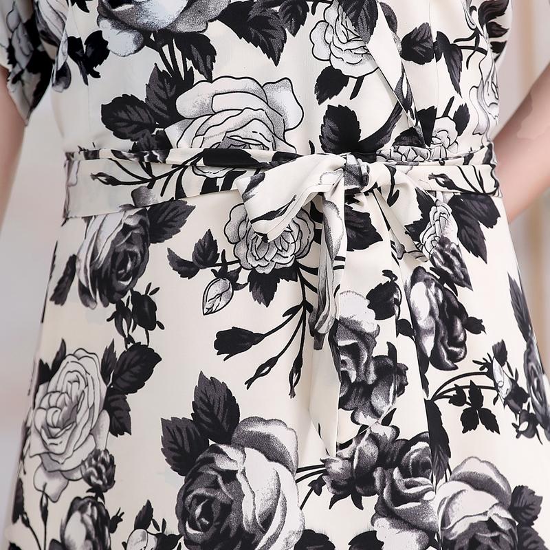 Nadměrná velikost 3XL-7XL Elegantní šaty pro ženy Oversize Ležérní Krátký rukáv Volné Vintage dlouhé šaty s rukávy Letní oblečení