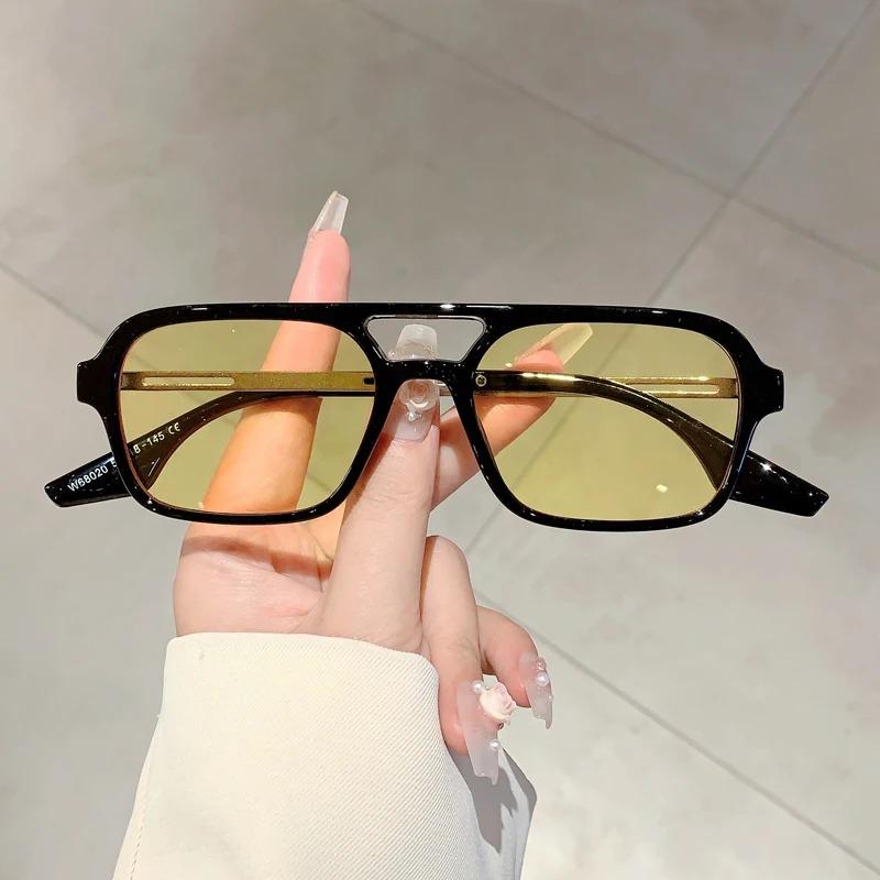 Vintage Square Sunglasses Retro Large Square Frame 70s Sun Glasses UV400 Protection Shades Summer Eyeglasses For Women Men
