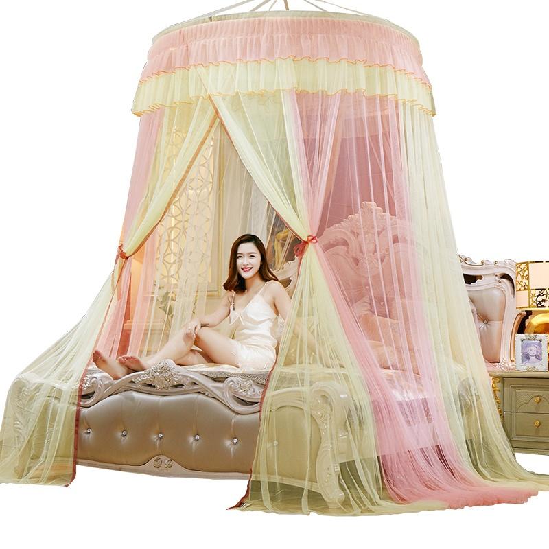 Summer New Luxury Mosquito Net Princess Elegant Bedding Curtains Dome Hanging Bedding Canopy Two-color Anti Insect Tent