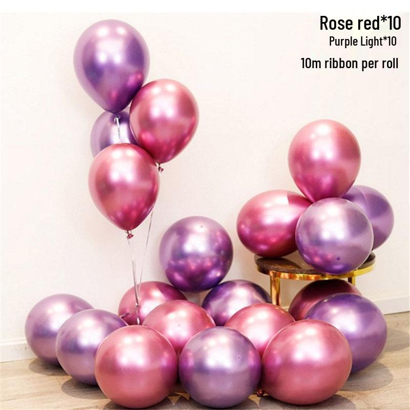 Romantic Metallic Balloons Set for Weddings, Bedrooms, and Birthdays