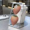 Korean Style Strawberry Clear Phone Case For IPhone 16 15 14 13 12 11 Pro Max XS X XR 7 8 Plus SE 2022 16e Shockproof Soft Cover