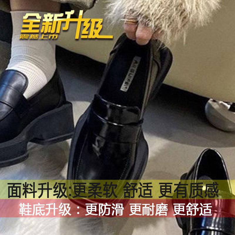 

Thick-soled square toe retro loafers single shoes women s shoes 2025 spring and autumn new niche design British leather shoes 35