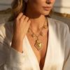 18K Gold Plated Titanium Steel Multi-Heart Diamond Pendant Necklace