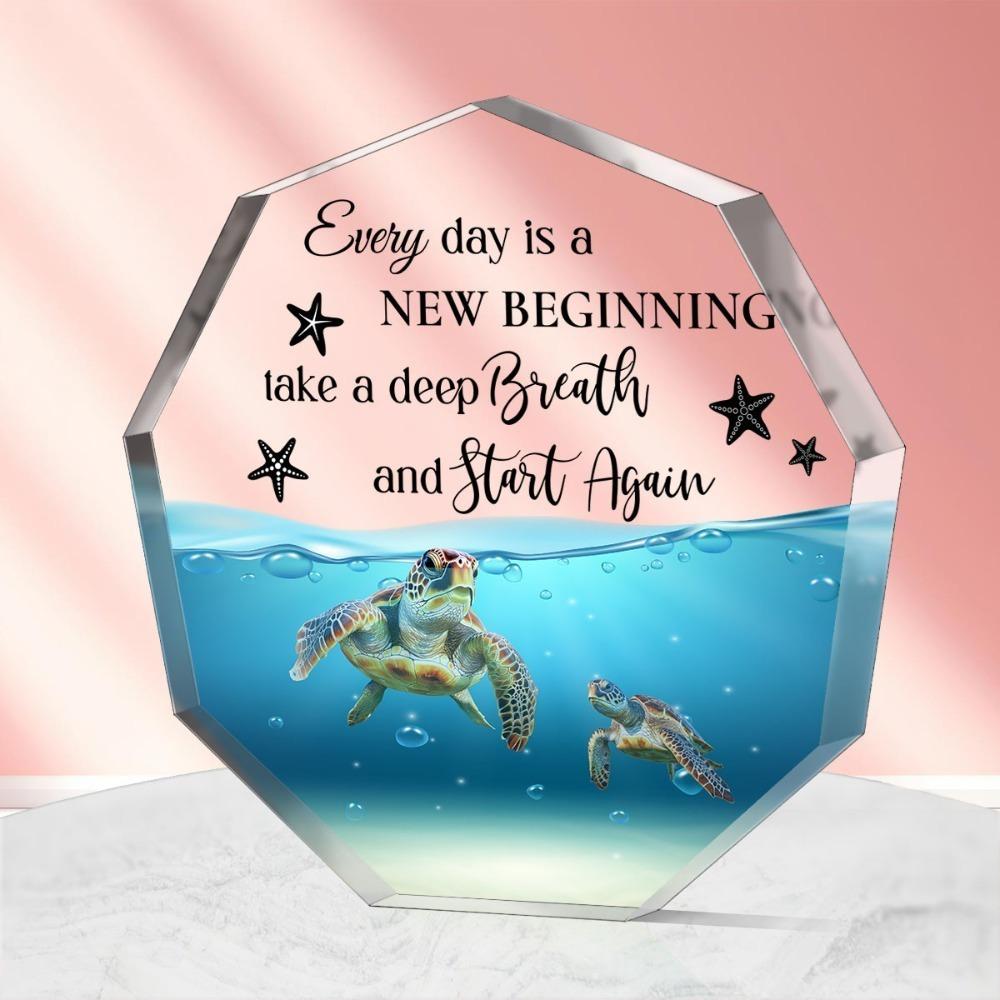 Blue Sea Turtle Artwork - Vibrant Acrylic Decor for Home & Office Gifting