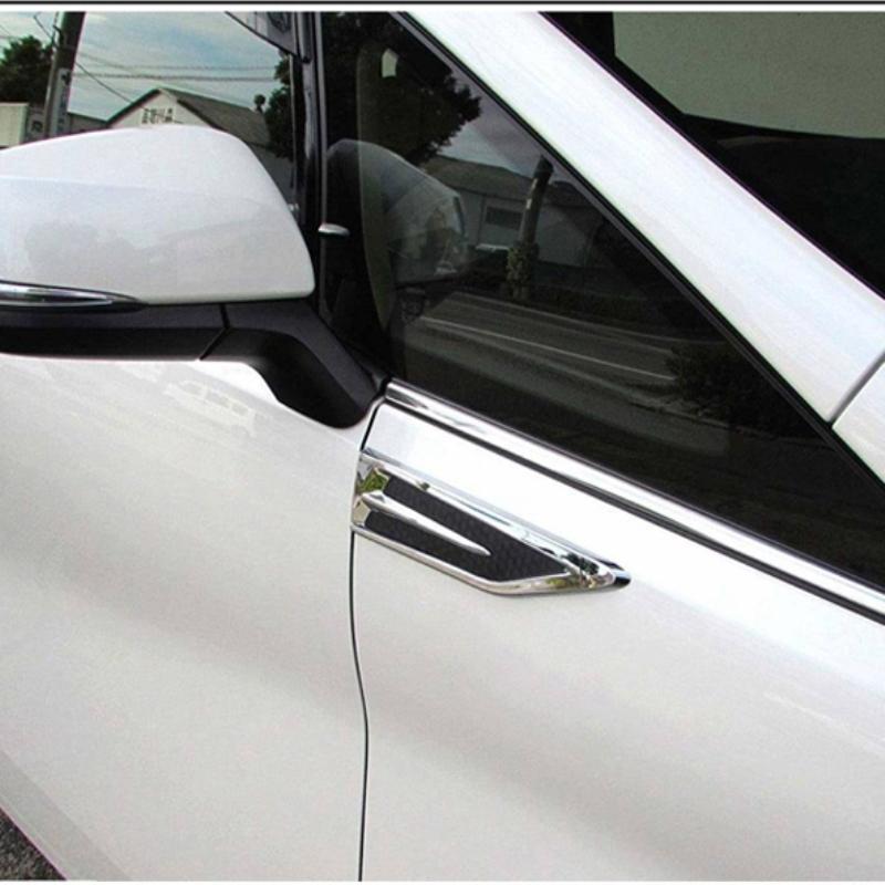 For Toyota Alphard Vellfire 30 Series 2016- ABS Chrome Shark Gill Trim Strip Special Leaf Plate Bright Strip