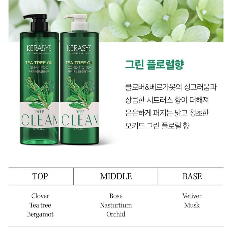 [Kerasys] Tea Tree Oil Shampoo/ Conditioner, 1L, Korean hair care