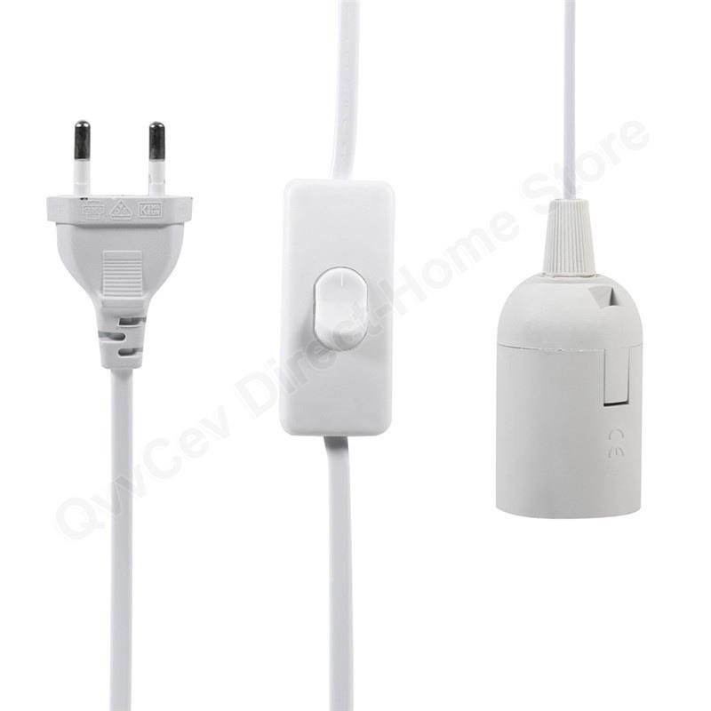 EU US Plug 1.8m Power Cord Cables E27 Lamp Base Holder With Switch Wire For Pendant Led Bulbs Fixture Hanglamp Suspension Socket