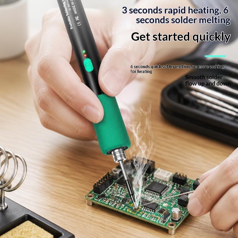 Wireless USB Soldering Iron 15W Rechargeable Portable Solder Tool for Guitar Wiring Repair Musical Instrument Fixes