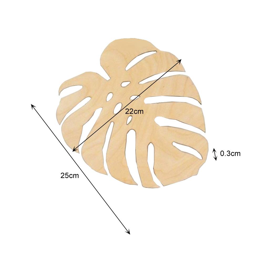 1 pcs Nordic Wooden Monstera Leaf Wall Ornament Kids Room Bedroom Home Decoration For Home Office Cafe Desktop Decoration